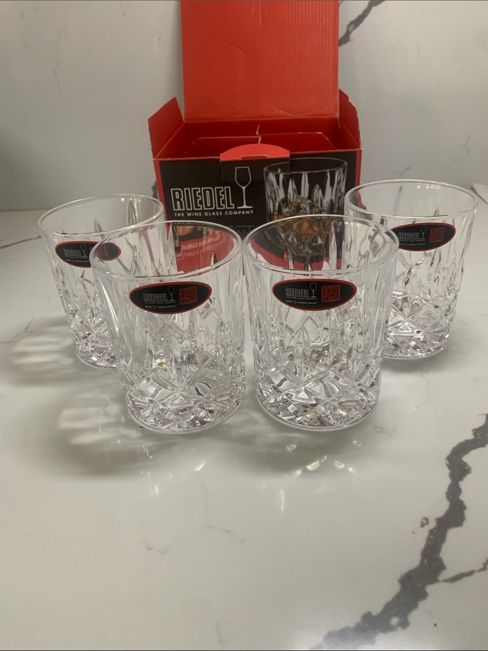NEW Riedel Double Old Fashioned Crystal Glass Set of 4 10oz